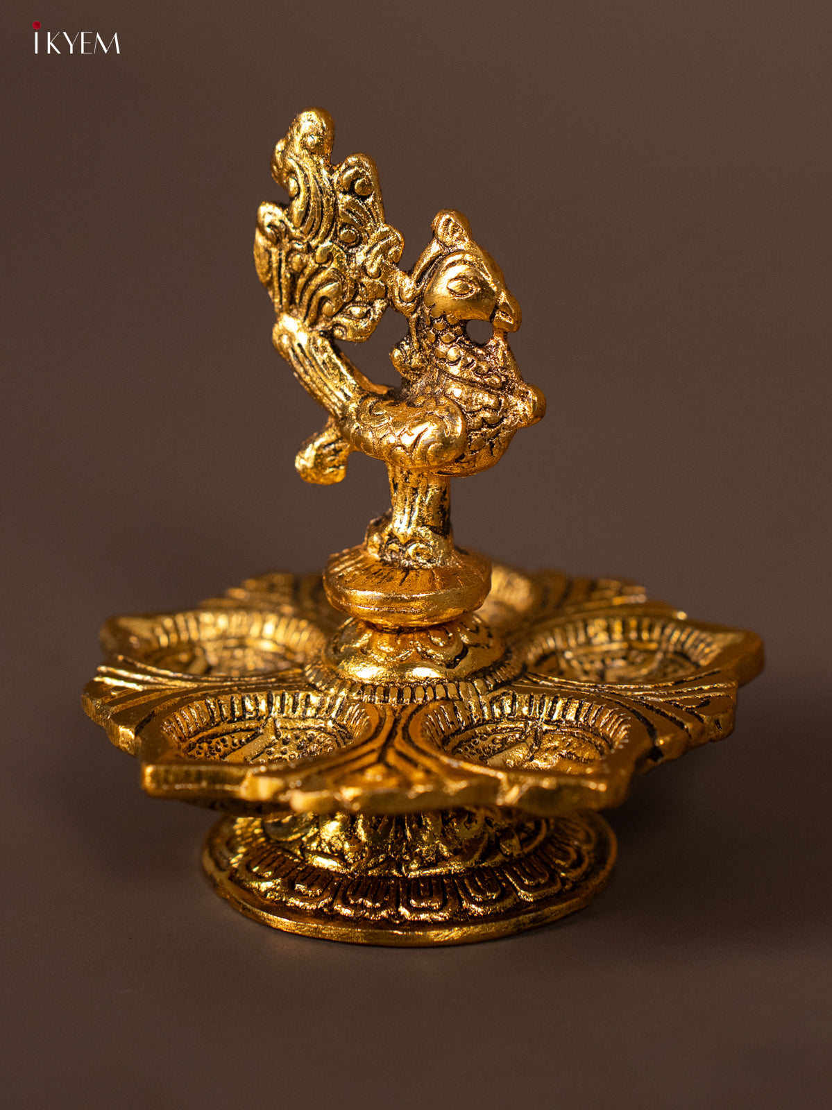 Decorative Gold Finish Annapakshi 5-face Diya -2