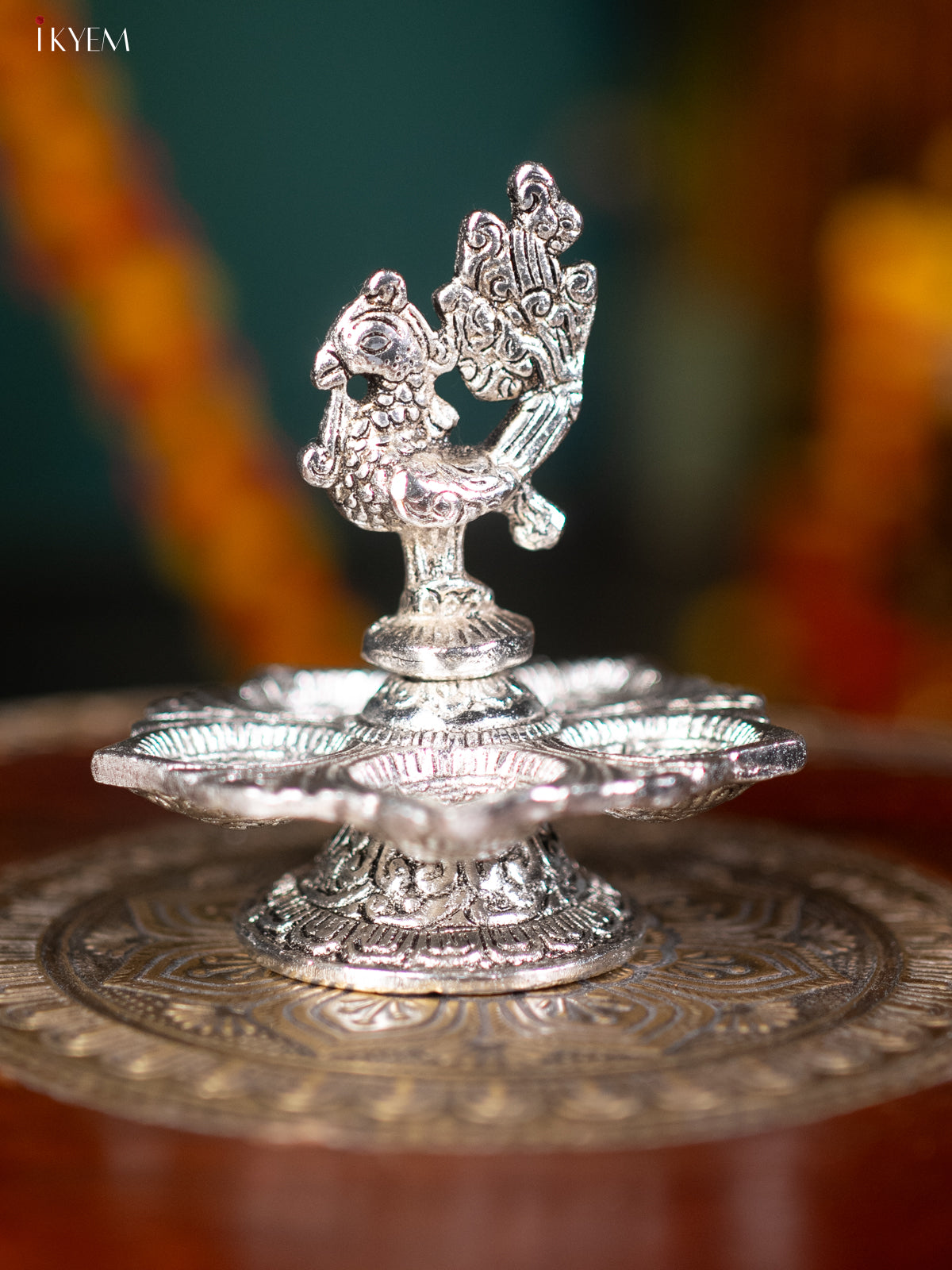 Silver Annapakshi 5-face Diya 4 Inch - KL13115