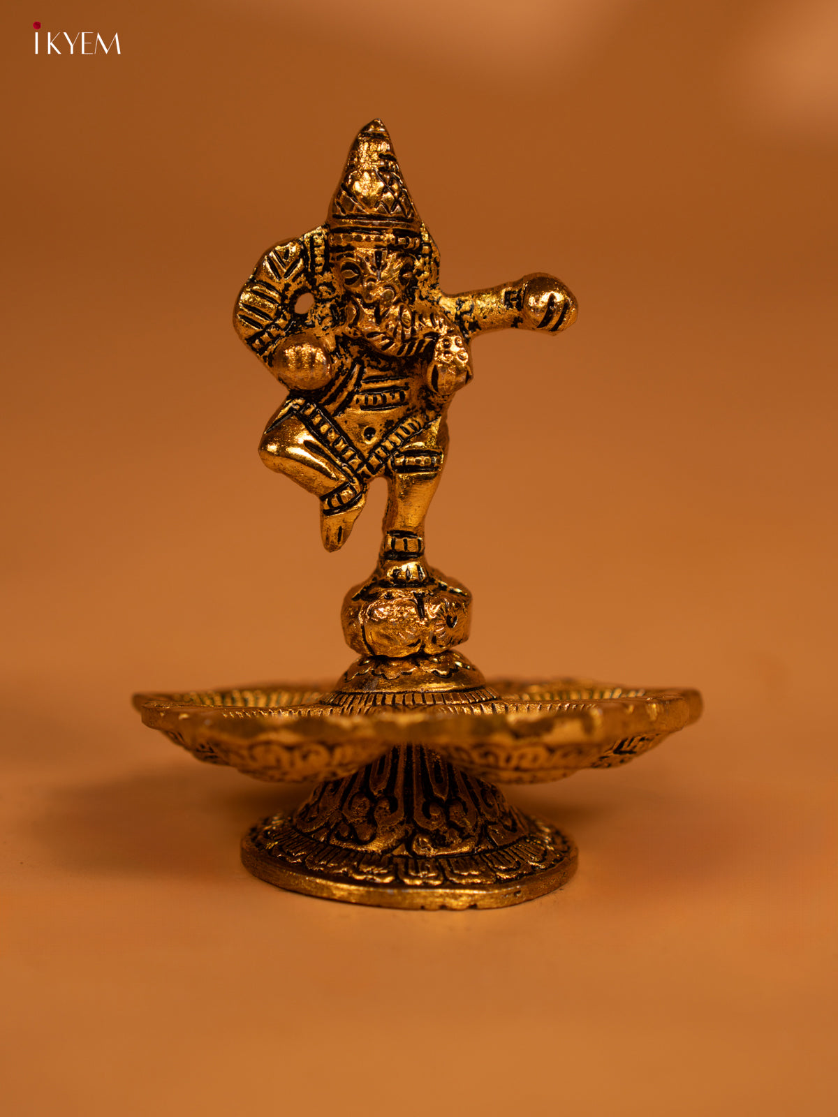 Gold Ganesha 5-face Diya - 4 Inch KL13116
