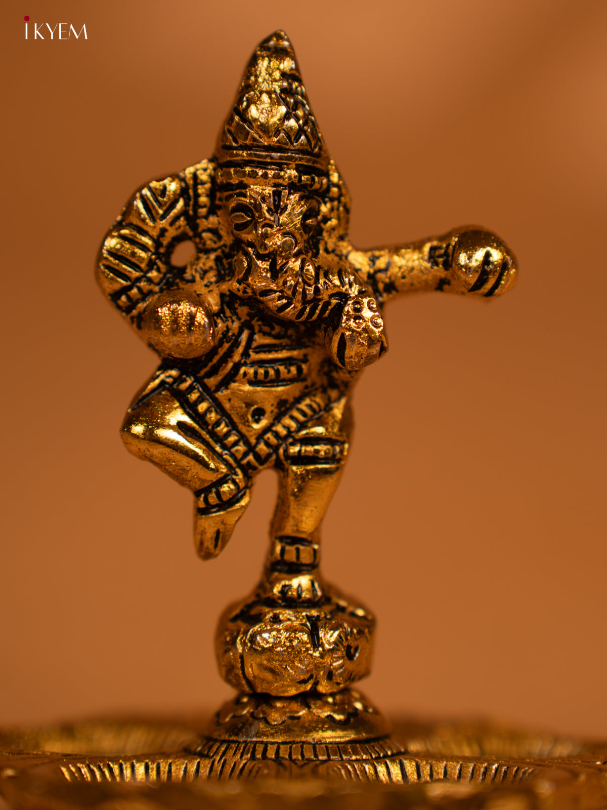 Gold Ganesha 5-face Diya - 4 Inch KL13116