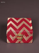 Luminous Maroon Chevron Printed Small Jewelry Box