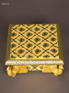 Luminous Yellow Meenakari Manai with Peacock Embossed Legs 