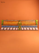 Luxurious Hand Painted Temple Gopuram Carved Wooden Wall Panel 