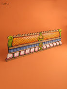 Luxurious Hand Painted Temple Gopuram Carved Wooden Wall Panel 3
