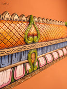 Luxurious Hand Painted Temple Gopuram Carved Wooden Wall Panel 4