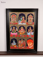 Luxurious Nine Deities Thanjavur Painting
