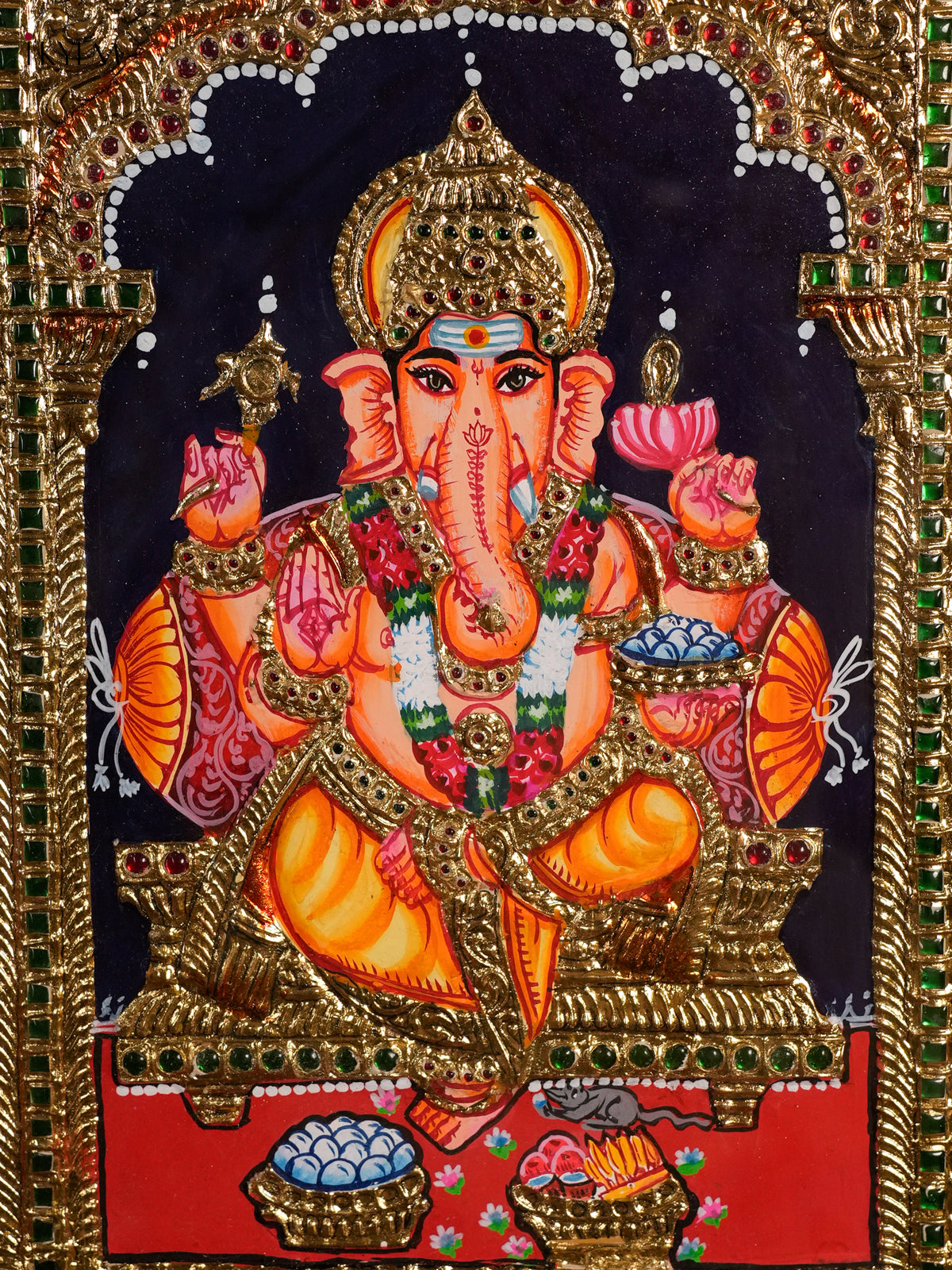 Luxurious Nine Deities Thanjavur Painting 3