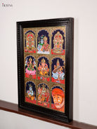 Luxurious Nine Deities Thanjavur Painting 4