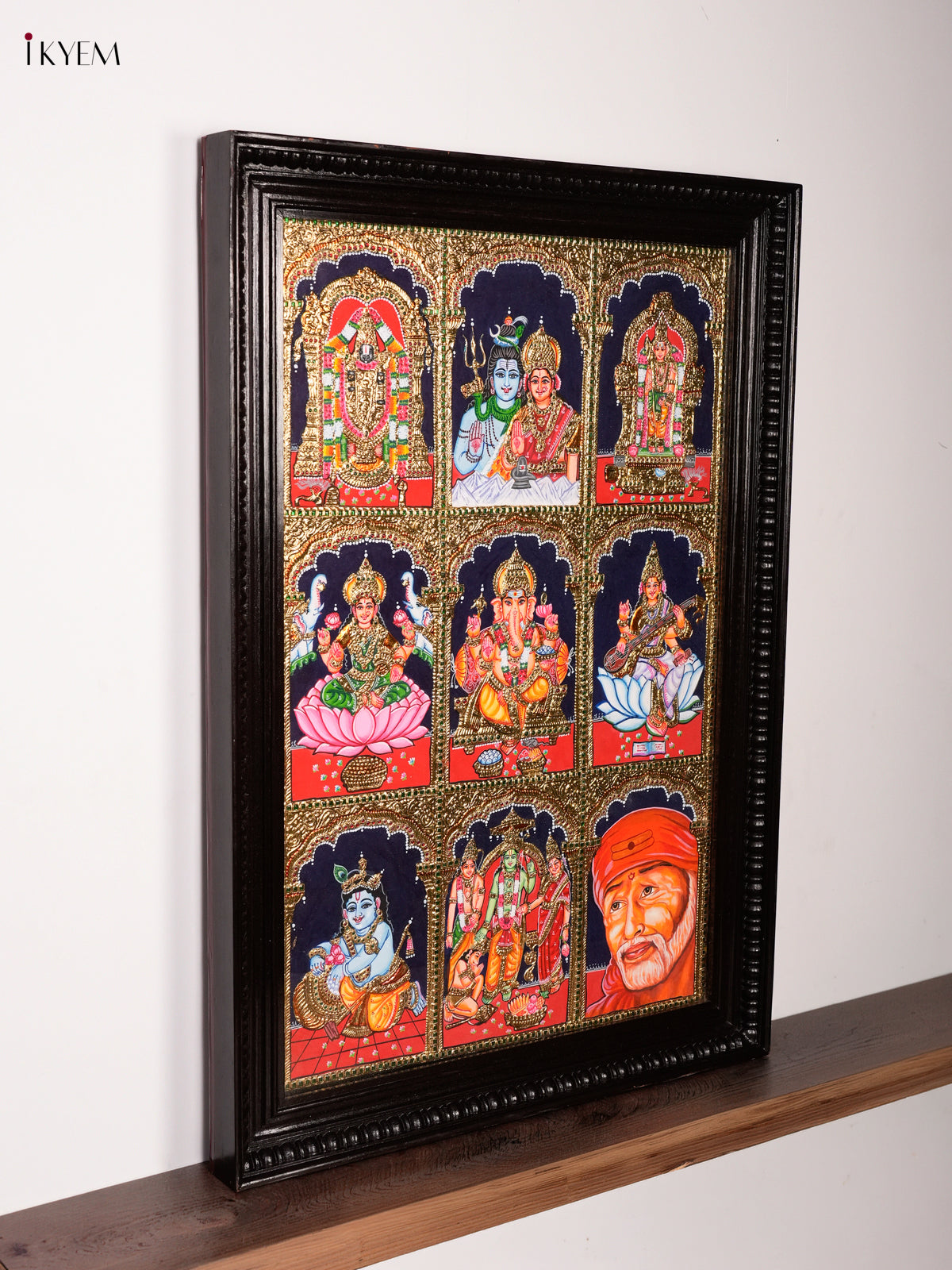 Luxurious Nine Deities Thanjavur Painting 5