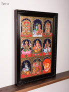 Luxurious Nine Deities Thanjavur Painting 5