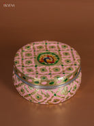 Luxurious Peach Storage Box With Meenakari Design