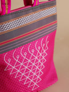 Luxurious Pink Kolam Printed Handbags 2
