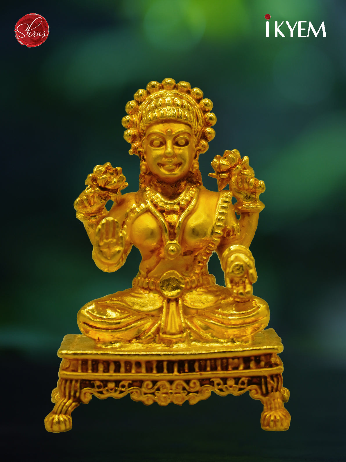 24 KT Gold Coated On Copper - Finely Crafted feature rich aadi Lakshmi