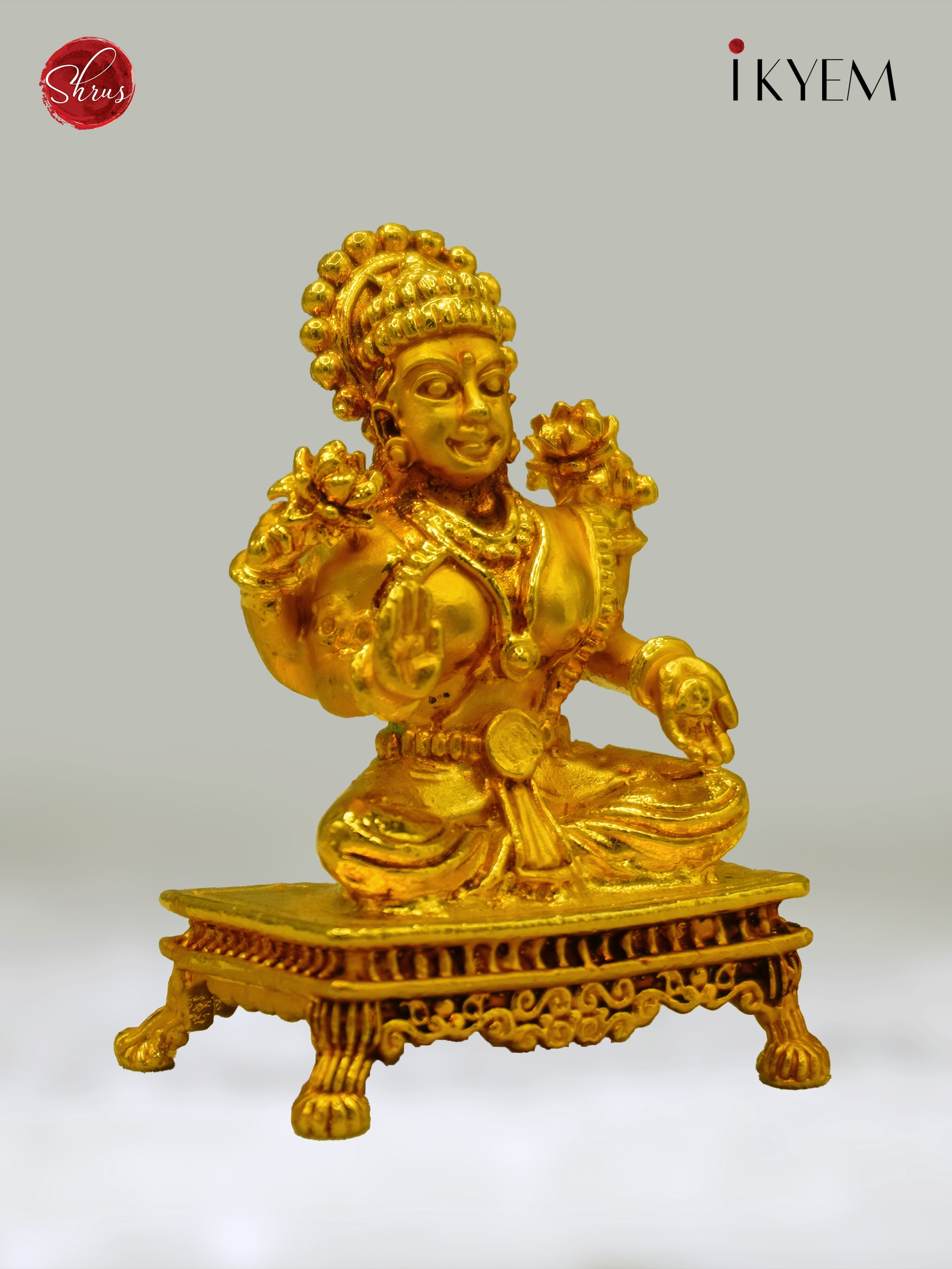 24 KT Gold Coated On Copper - Finely Crafted feature rich aadi Lakshmi - Shop on ShrusEternity.com