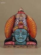 Magnificent Hand Carved Goddess Lakshmi Face Wooden Panel 