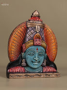 Magnificent Hand Carved Goddess Lakshmi Face Wooden Panel 1