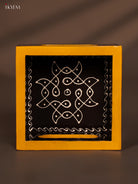 Magnificent Kolam Hand-Painted Black Square Wooden Tray