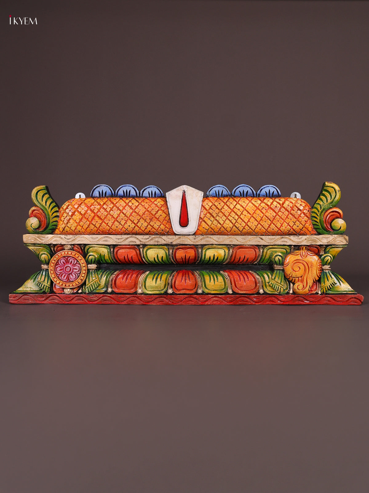 Magnificent Wooden Hand Carved Gopuram Panel With Namam