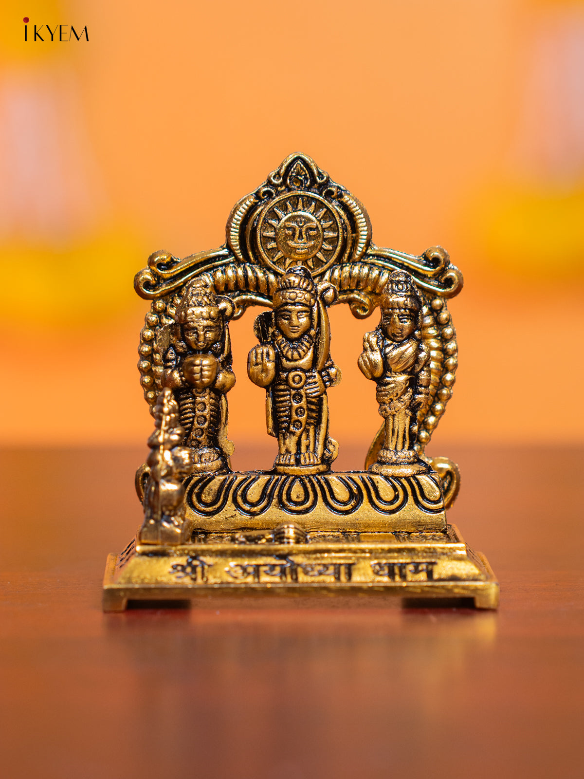 Majestic 3.5 Inch Antique Gold Plated Ram Dharbar Idol 