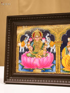 Majestic Goddess GajaLakshmi, Sarswathi & Ganesha Tanjore Painting 2