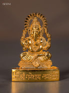 Majestic Gold Plated Ganesha - 3.8 Inches 