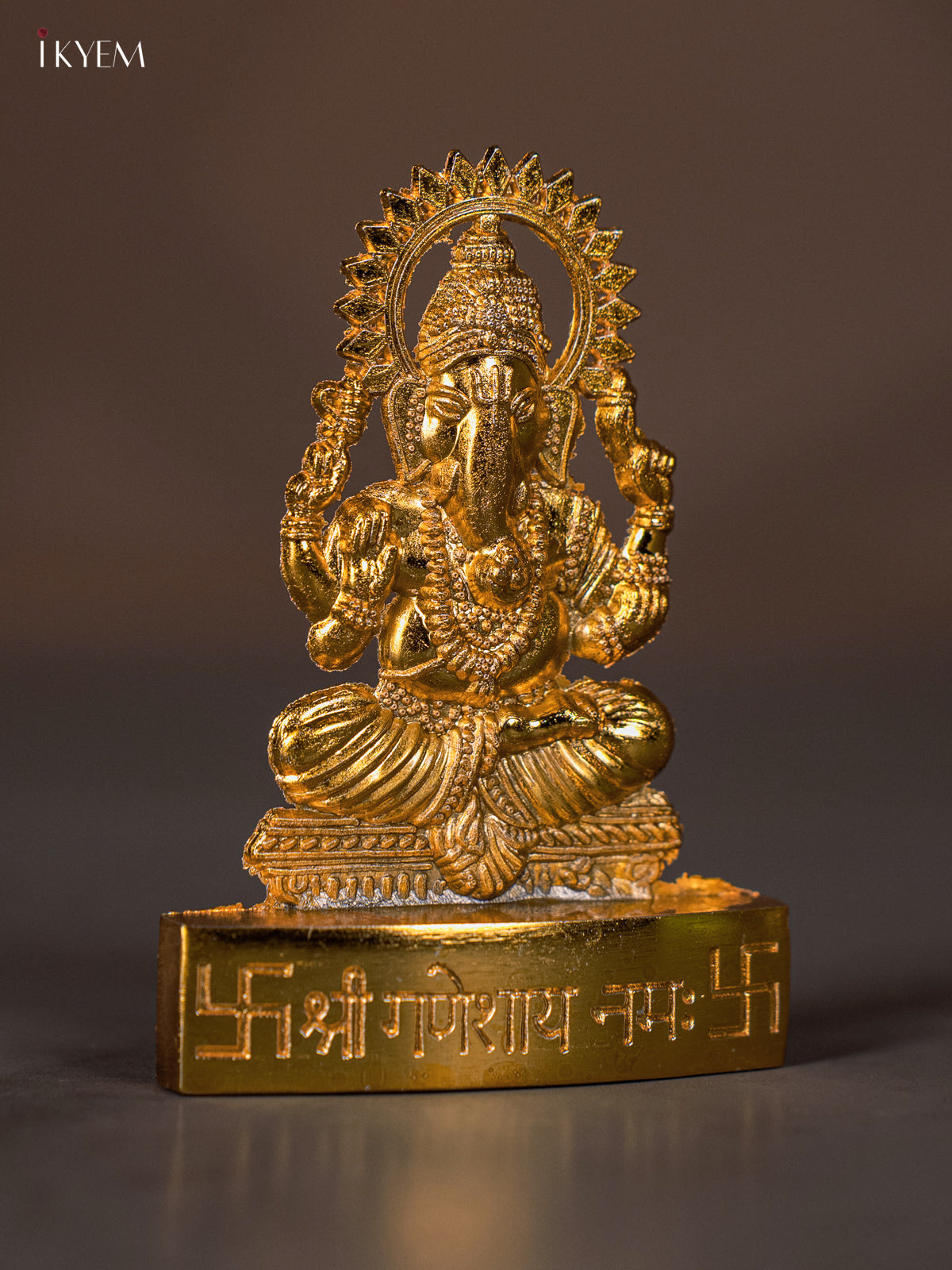 Majestic Gold Plated Ganesha - 3.8 Inches 1