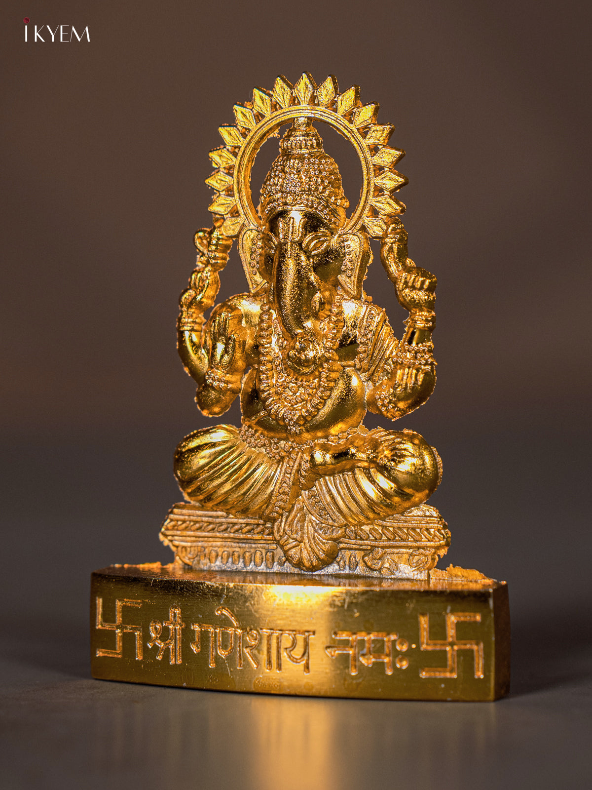 Majestic Gold Plated Ganesha - 3.8 Inches 2