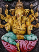 Majestic Hand Carved AshtaGanesha Vertical Wooden Panel Set 2