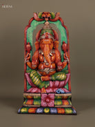 Majestic Hand Carved Lord Ganesha Wooden Statue 