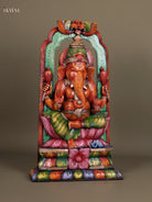 Majestic Hand Carved Lord Ganesha Wooden Statue 1