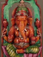 Majestic Hand Carved Lord Ganesha Wooden Statue 2