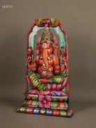 Majestic Hand Carved Lord Ganesha Wooden Statue 4