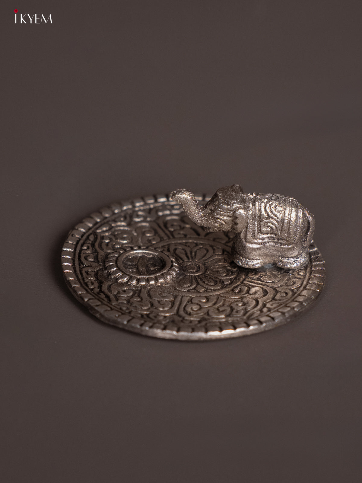 Majestic Silver Plated Agarbathi Stand With Elephant Idol
