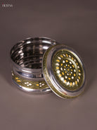 Meenakari Storage Box With Mandala Floral Design With Yellow & White Accents 1