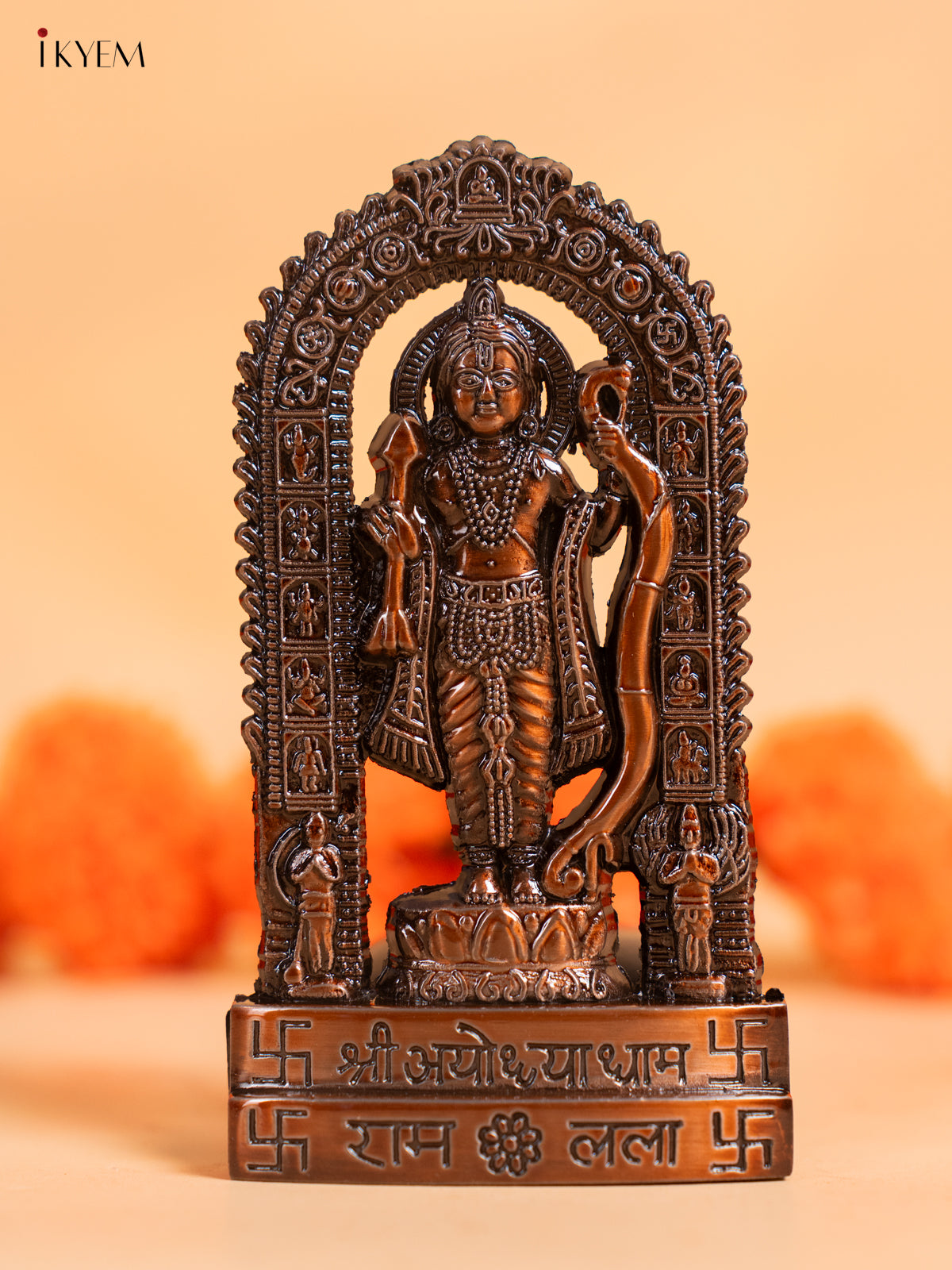 Opulent Copper Statue Of Lord Shri Ram 