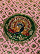Opulent Peach Meenakari Latice Printed Round Plate 1