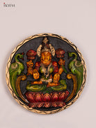Ornate Hand-Painted Lakshmi Wooden Wall Hanging 