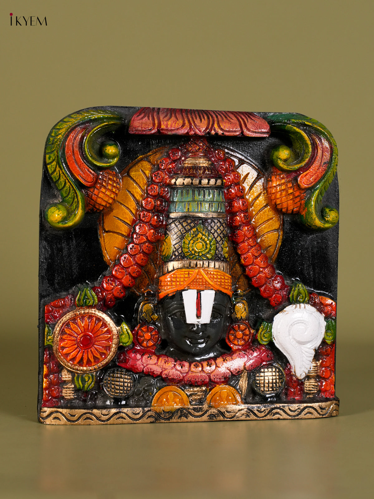 Ornate Hand Painted Tirupathi Balaji Wall Hanging 1
