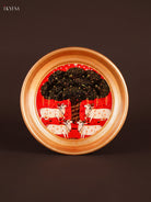 Ornate Pichwai Tree & Cows Printed Golden Brass Coated Decorative Plate