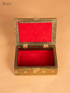 Oxidized Gold Trinket Box with Peacock 1