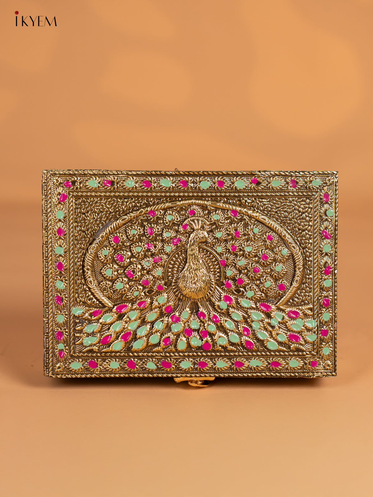 Oxidized Gold Trinket Box with Peacock 3