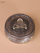 Oxidized Silver Storage Box With Ganesha Design 1