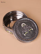 Oxidized Silver Storage Box With Ganesha Design 2