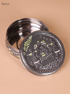 Oxidized Silver Storage Box With Pallaku Design 2