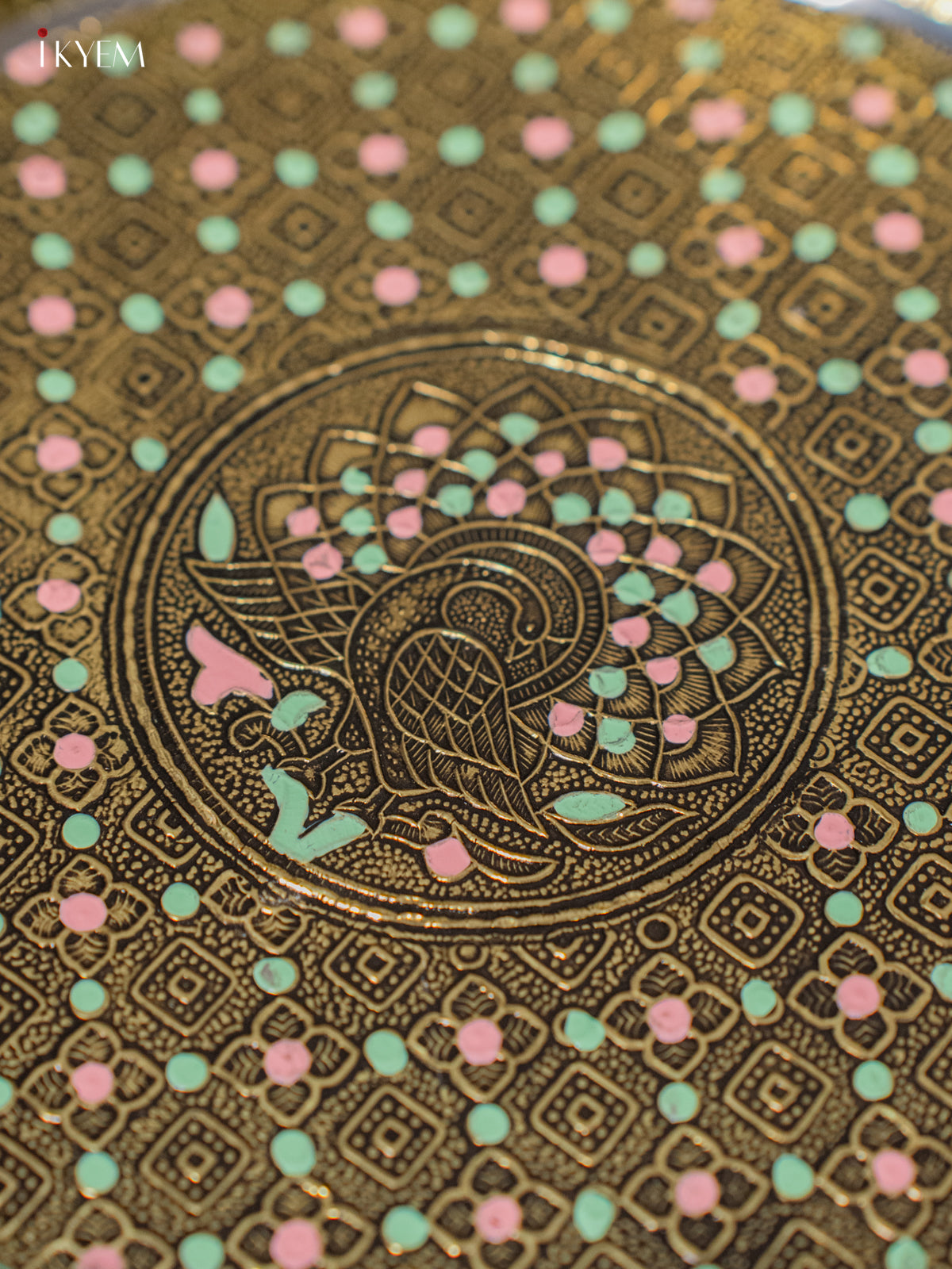 Peacock Design Oxidized Meenakari Plate 2