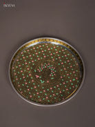 Peacock Design Oxidized Meenakari Plate 3