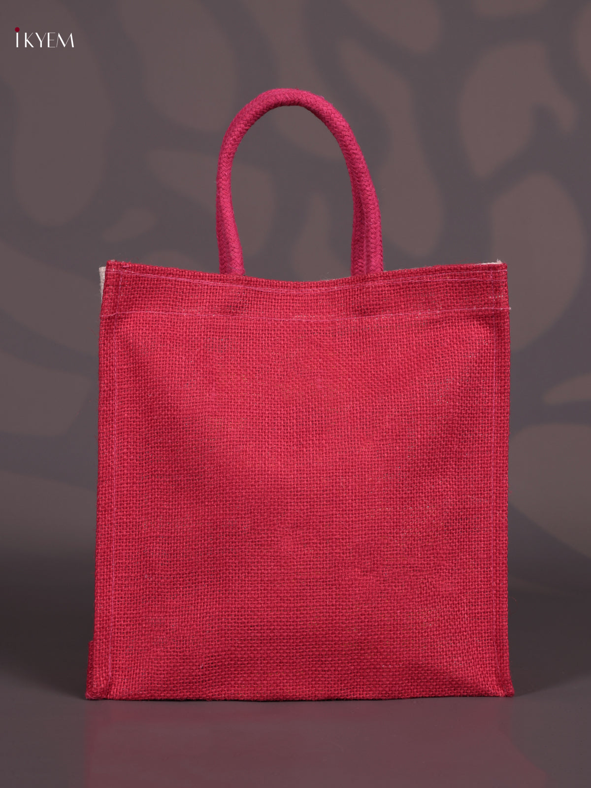 Peacock Printed Red & Beige Jute Bags