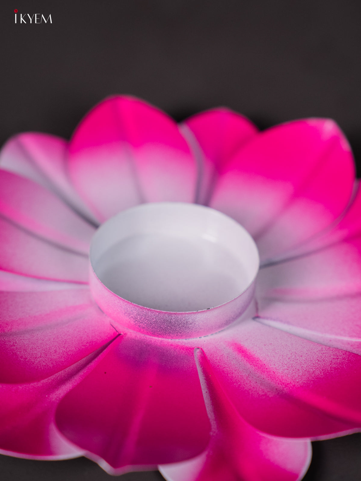 Pink Hand-Painted Lotus Decorative Candle Holder
