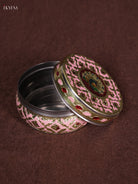 Pink & Red Meenakari Design Steel Dabba 1