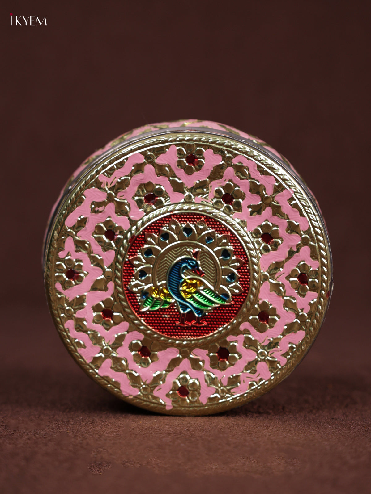 Pink & Red Meenakari Design Steel Dabba 2